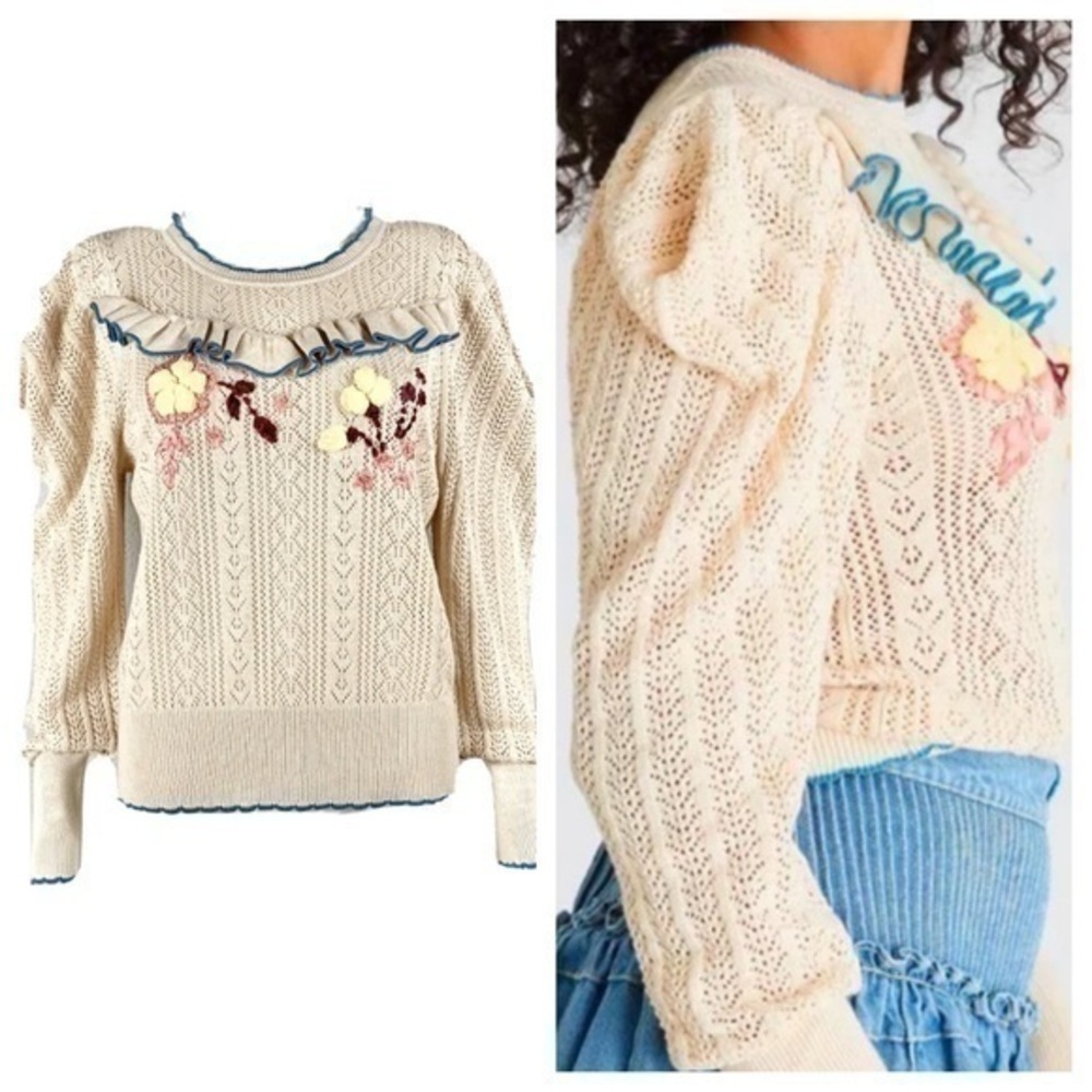 LoveshackFancy Rennley sweater NWT RARE - Picture 2 of 13